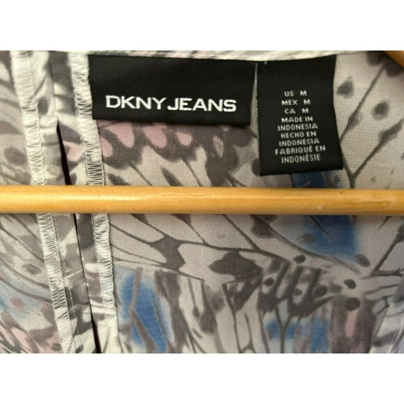 DKNY Jeans Women's Butterfly Print Sleeveless Blouse Medium Bohemian Fairycore - Picture 3 of 6